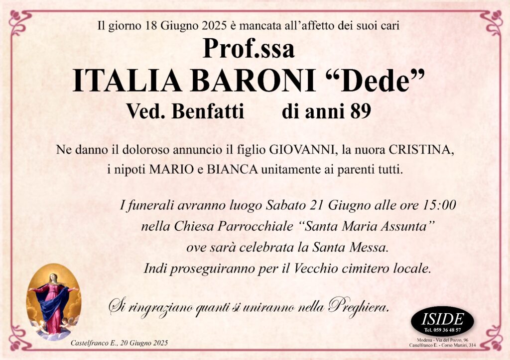 Italia Baroni "Dede" ved. Benfatti
