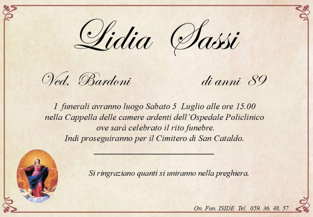 Lidia Sassi ved. Bardoni