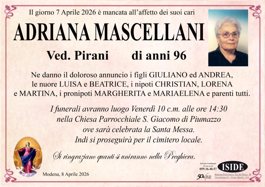 Adriana Mascellari ved. Pirani